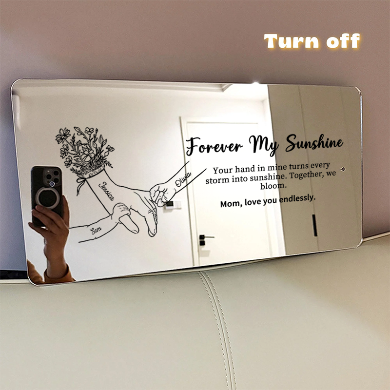 Hand in Hand Personalized Mom and Kids Personalized Mirror Light - Creative Mother&