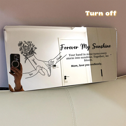 Hand in Hand Personalized Mom and Kids Personalized Mirror Light - Creative Mother's Day Gift