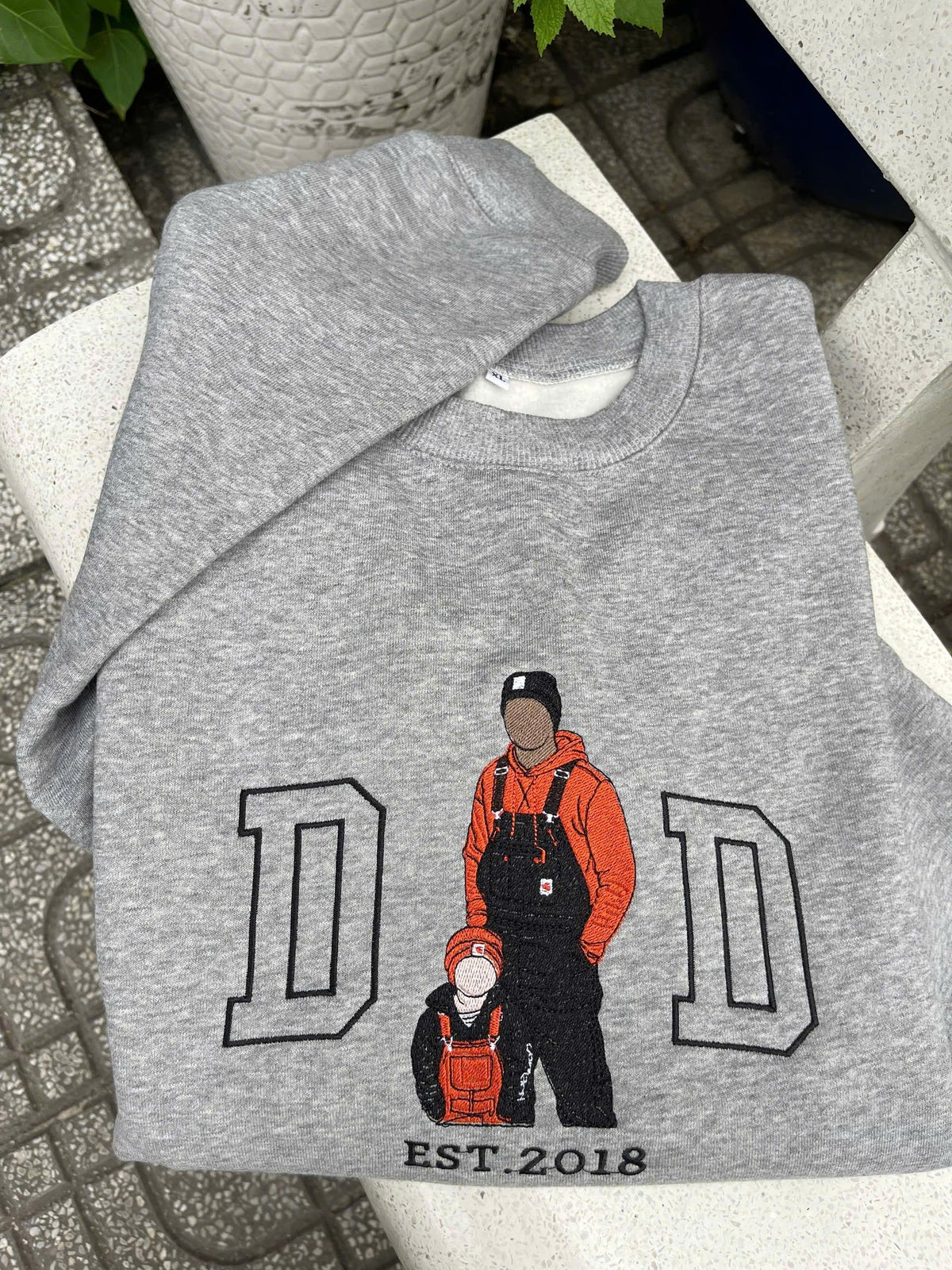Custom Embroidered Portrait Sweatshirt for Dad | Father&