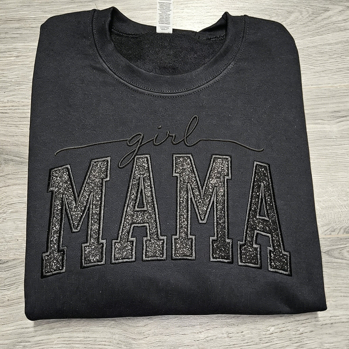 Custom Glitter Embroidered "Girl Mama" Sweatshirt | Mother&