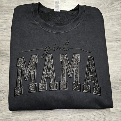 Custom Glitter Embroidered "Girl Mama" Sweatshirt | Mother&