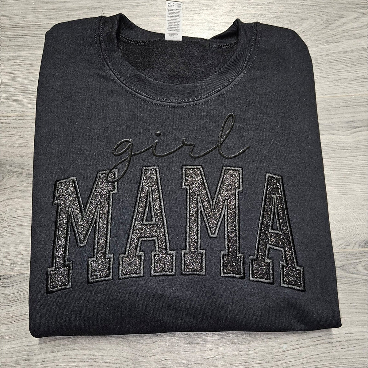 Custom Glitter Embroidered "Girl Mama" Sweatshirt | Mother&