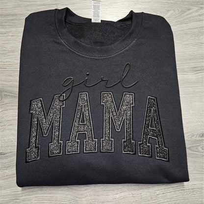 Custom Glitter Embroidered "Girl Mama" Sweatshirt | Mother&