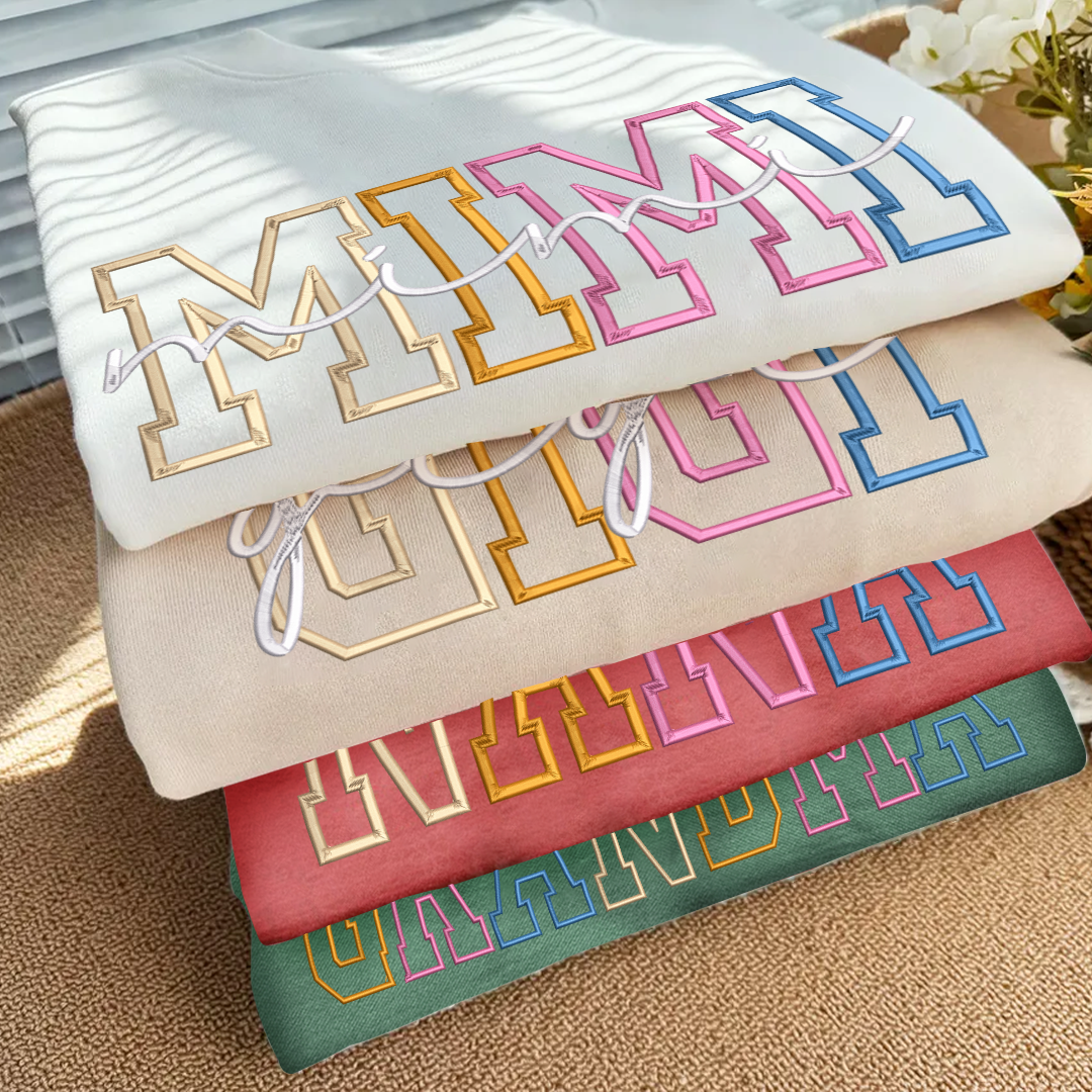 Custom Color Embroidered Nana Sweatshirt and Grandkids | Mother&