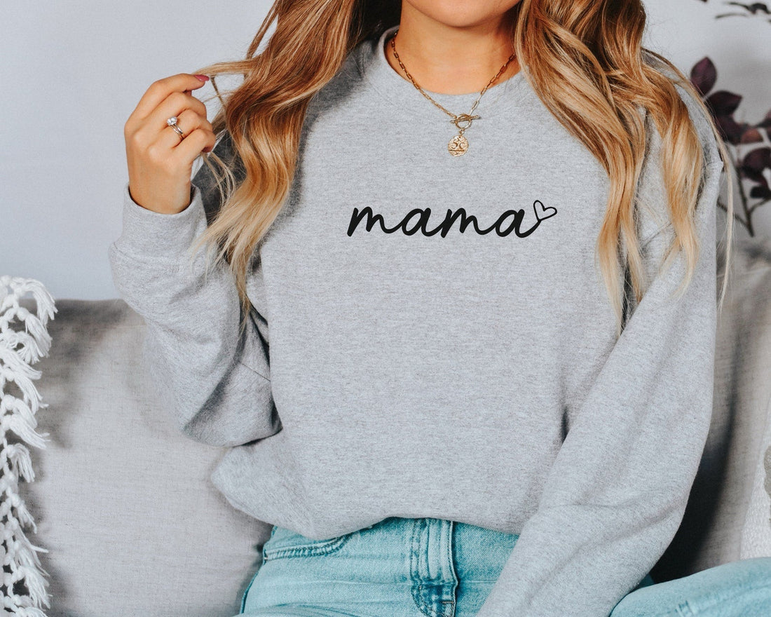 Personalized Mama Sweatshirt with Kid Names on Sleeve Mother&
