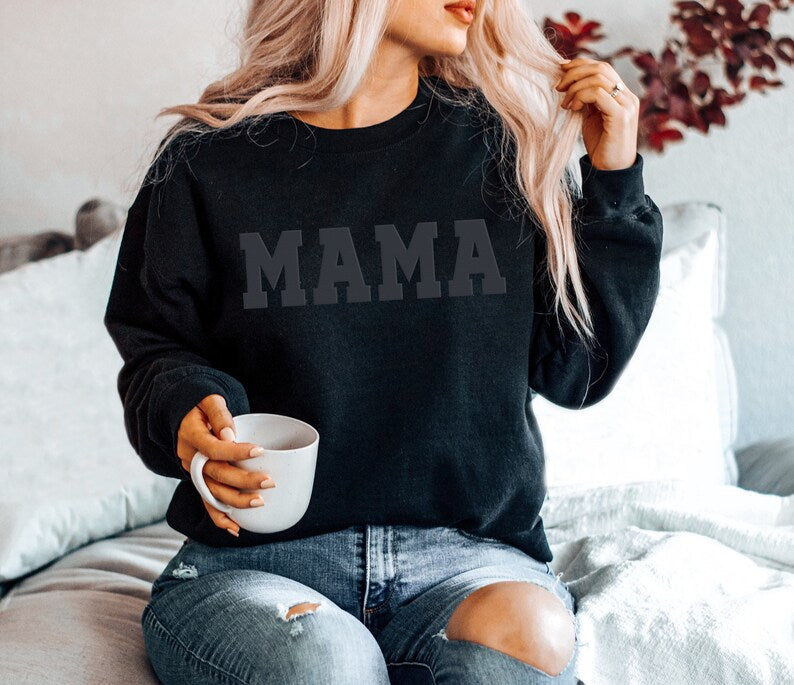 Custom 3D Puff Mama Sweatshirt - Gift for Mom