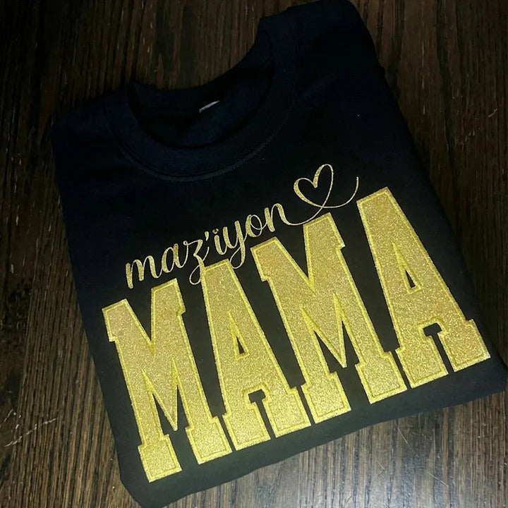 Custom Mama Glitter Embroidered Sweatshirt With Loving Children‘s Name | Mother&