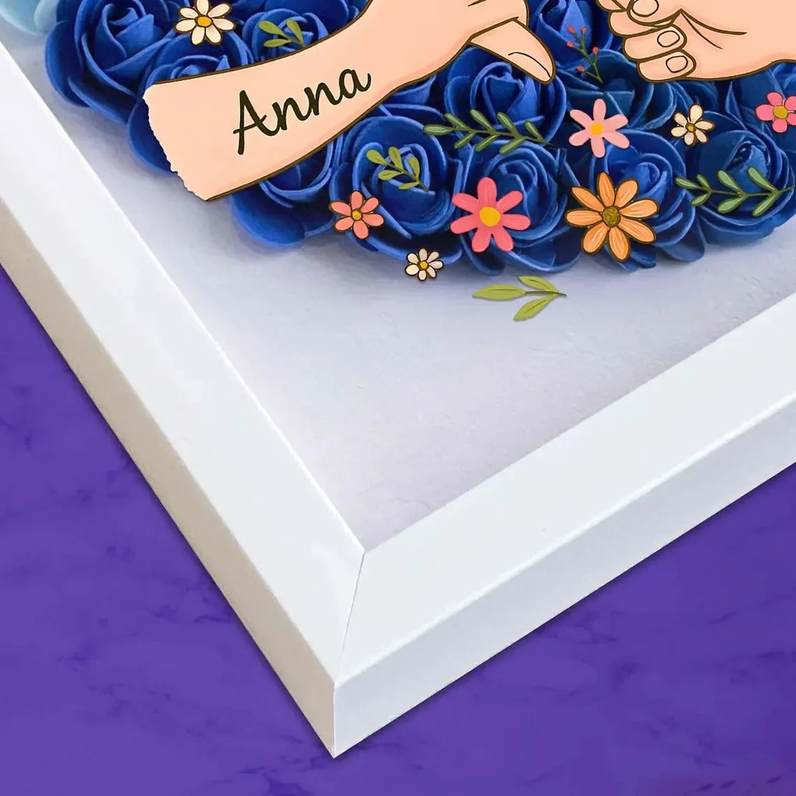 Personalized Shadow Box for Mom &amp; Grandma Flower Shadow Box with Kids&