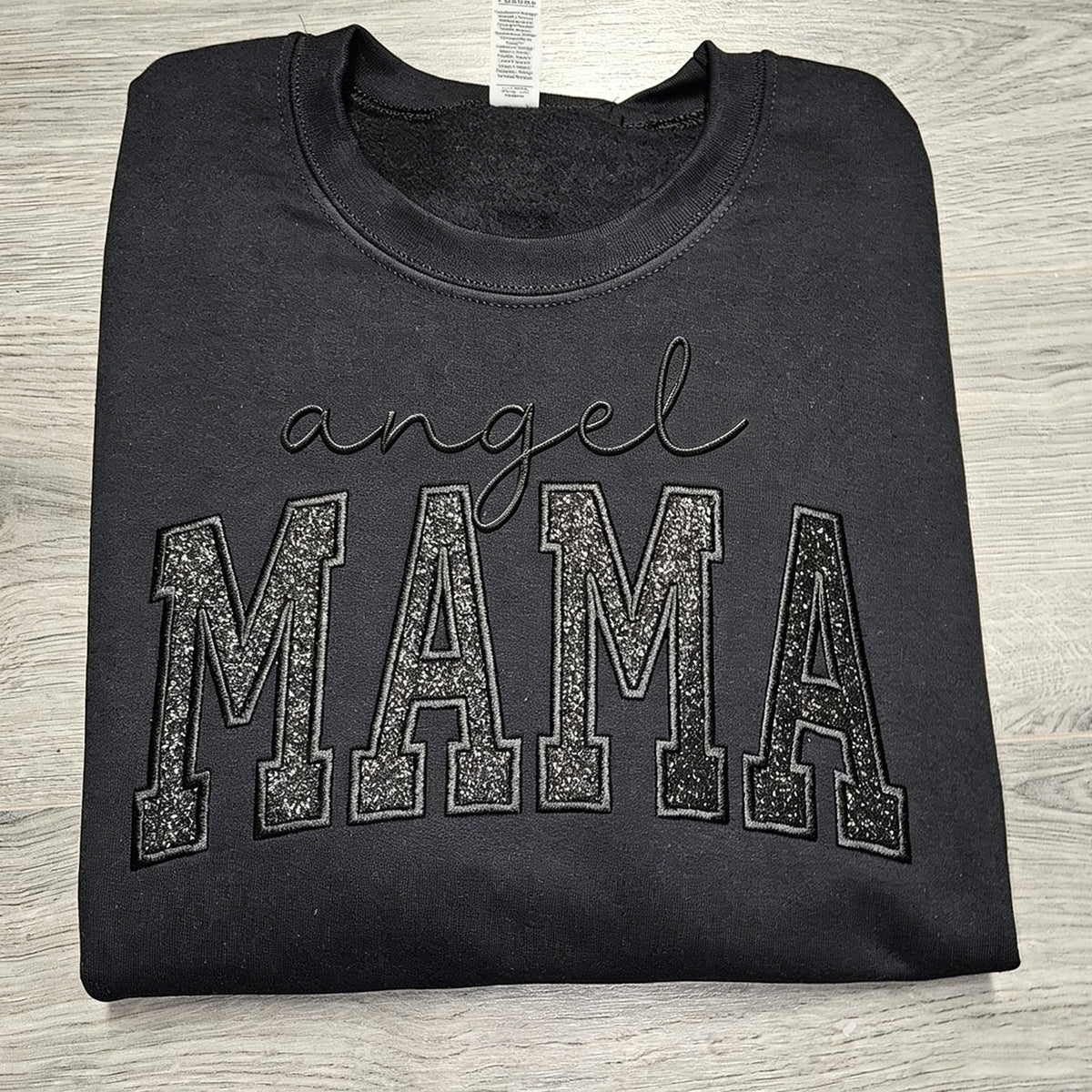 Custom Glitter Embroidered "Angel Mama" Sweatshirt | Mother&