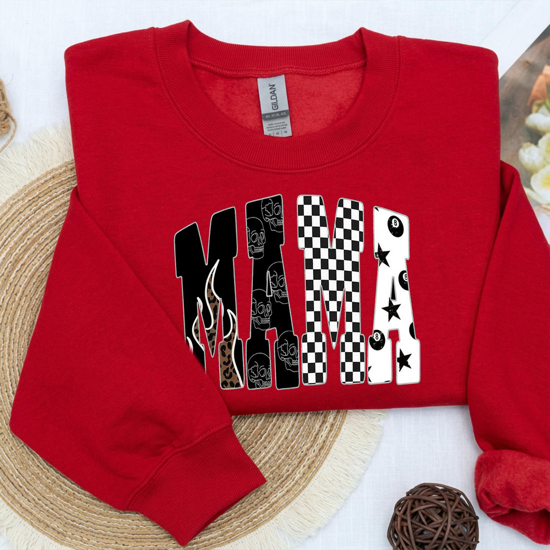 Custom Edgy Mama Crew Sweatshirt Western Clothing | Mother&