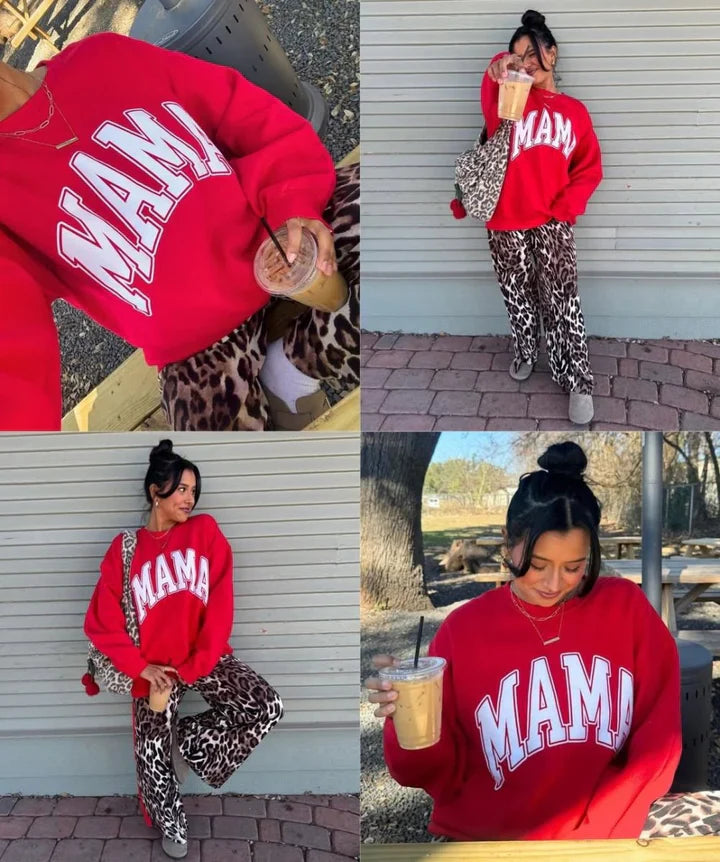Custom PUFF Mama Camo Leopard Pattern Sweatshirt | Mother&