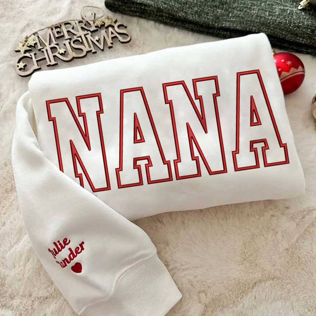 Custom Embroidered Personalized Mama Nana Gigi Mimi and Grandkids Sweatshirt | Mother&