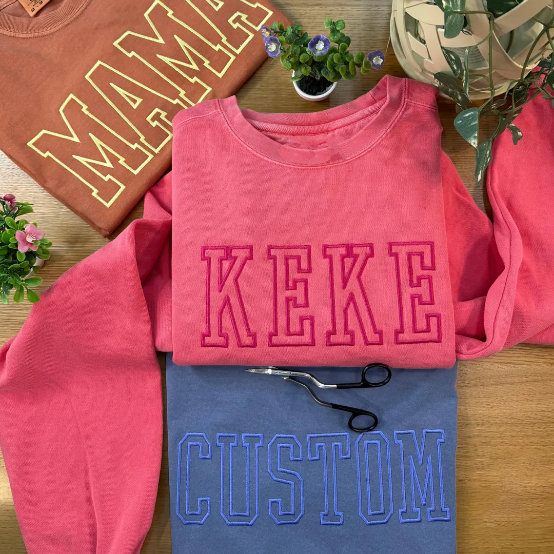 Custom Embroidered Personalized Mama Nana Gigi Mimi and Grandkids Sweatshirt | Mother&