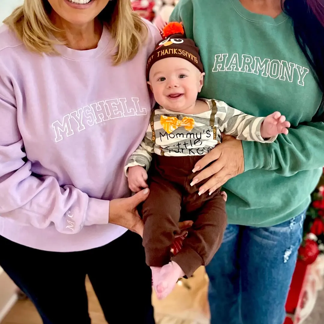 Custom Embroidered Personalized Mama Nana Gigi Mimi and Grandkids Sweatshirt | Mother&