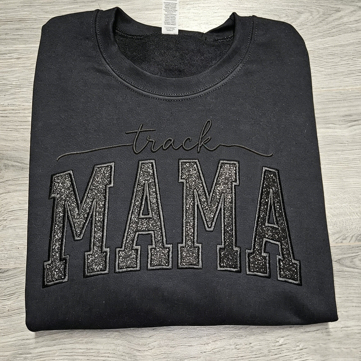 Custom Glitter Embroidered "Track Mama" Sweatshirt | Mother&