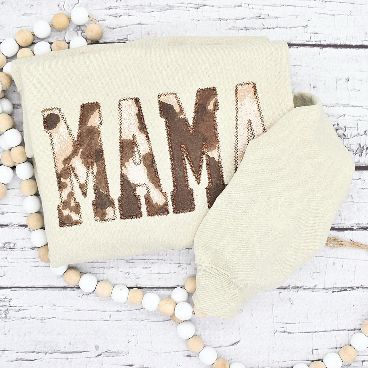Custom Mama Cow Embroidered Sweatshirt | Mother&